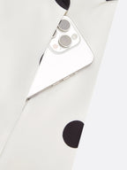 White Polka Dots V Neck Sleeveless A-Line Midi Dress
