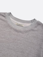 Gray Asymmetric Knit Cotton Crew Neck Half Sleeve Mermaid Midi Dress