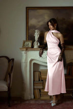 One Shoulder Sleeveless Long Mermaid Prom Dress With Pleated YK0042