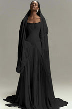 Chic Strapless Sleeveless Long Prom Dress With Pleated Ruffles WQ0086