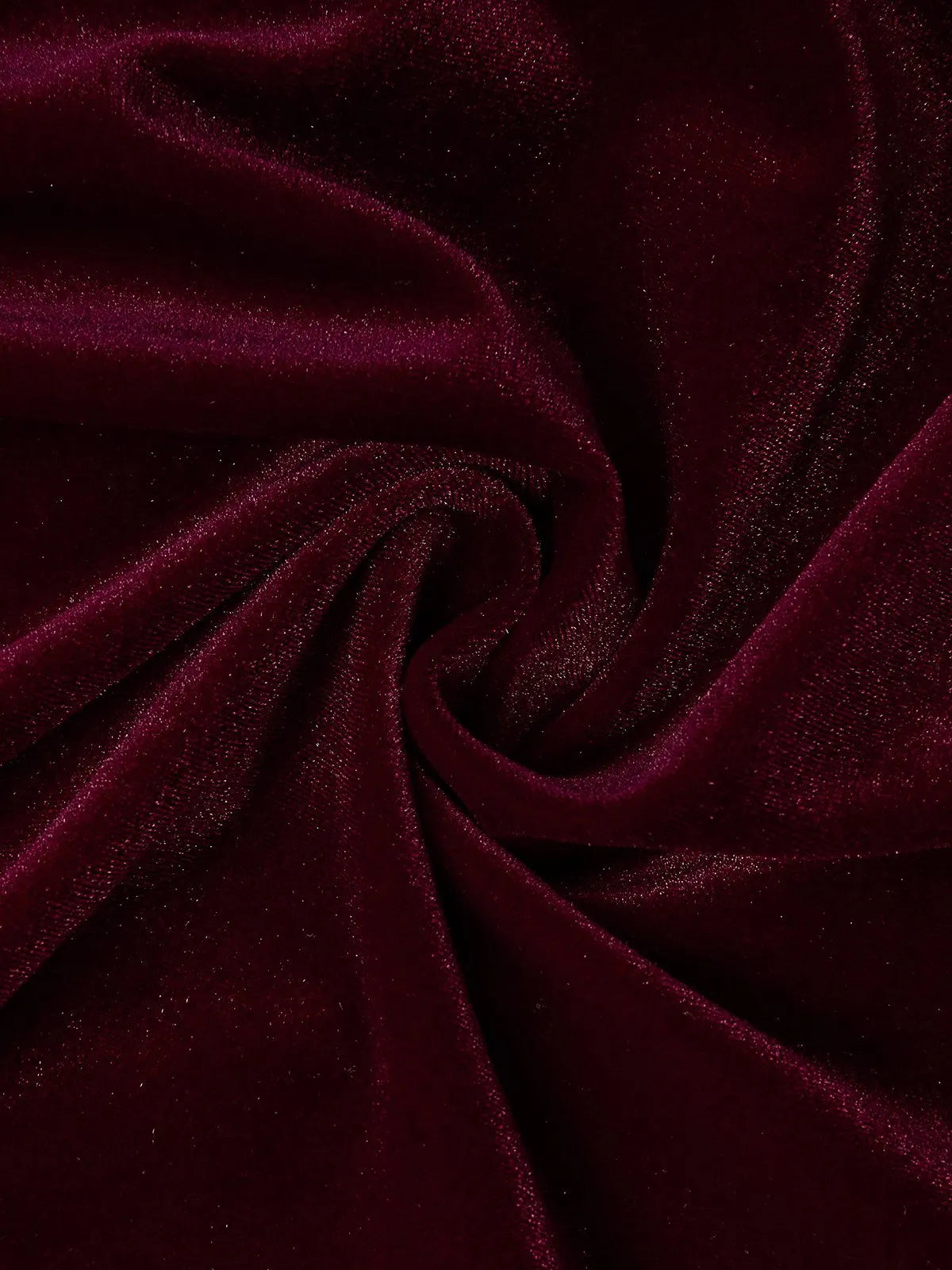 Burgundy Satin Ruched Split Joint Velvet One Shoulder Sleeveless A-Line Gown Dress