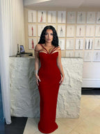 Cocoslly Spaghetti Straps Sleeveless High Waist Long Mermaid  Prom Dress | Brown Sequins YK0969
