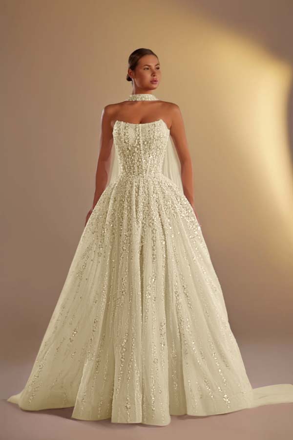 Strapless Sleeveless Long A Line Prom Dress With Pleated Beading WQ0308