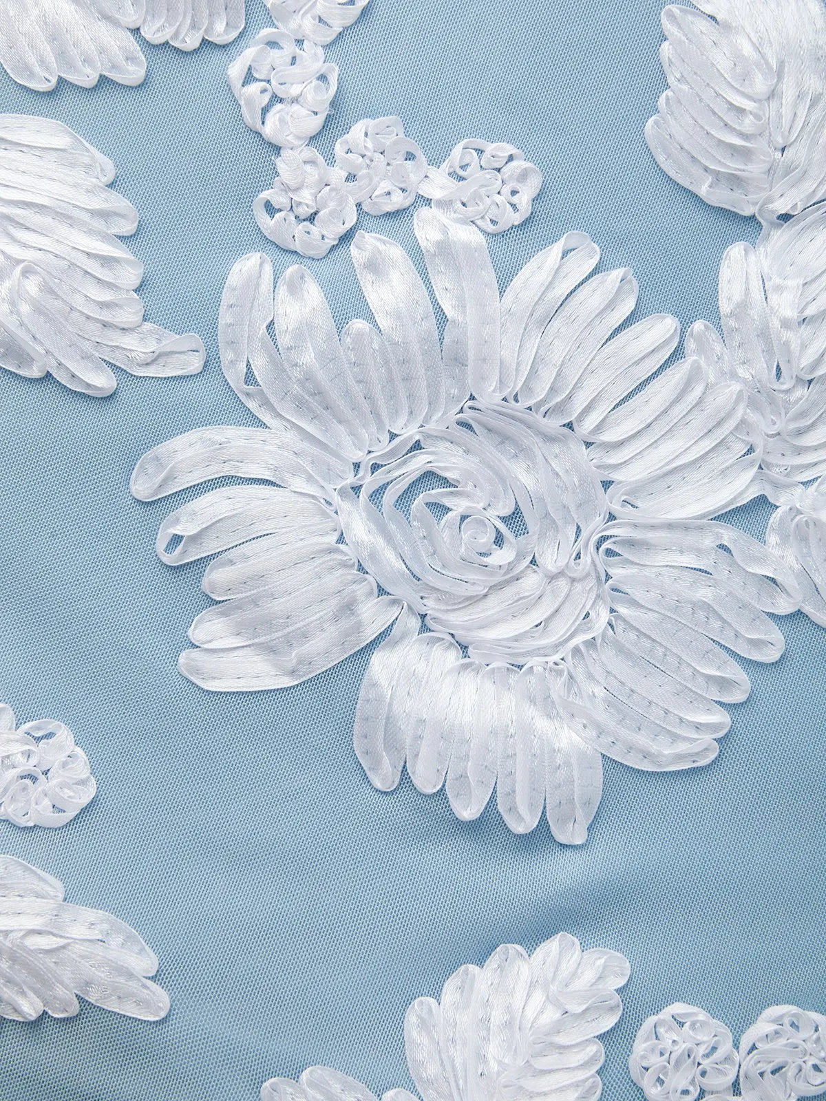 Light Blue Jacquard Classic One Shoulder Sleeveless Mermaid Floor-length Gown Dress