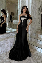 One Shoulder Sleeveless Long Mermaid Prom Dress With Beading WQ0029
