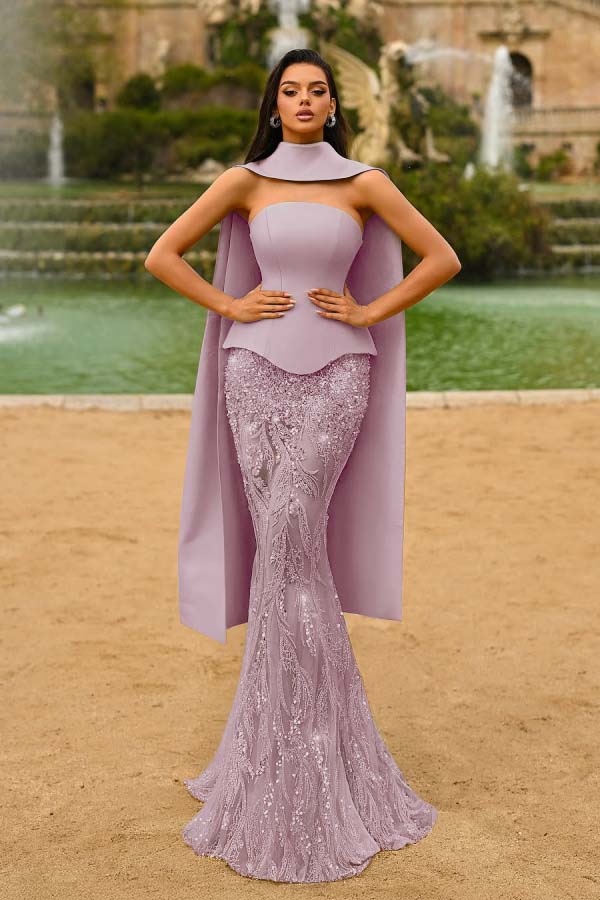 Strapless Sleeveless Long Mermaid Prom Dress With Appliques WQ0321