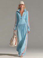 Women鈥檚 Zip-Up Sporty Long Sleeve Athleisure Dress