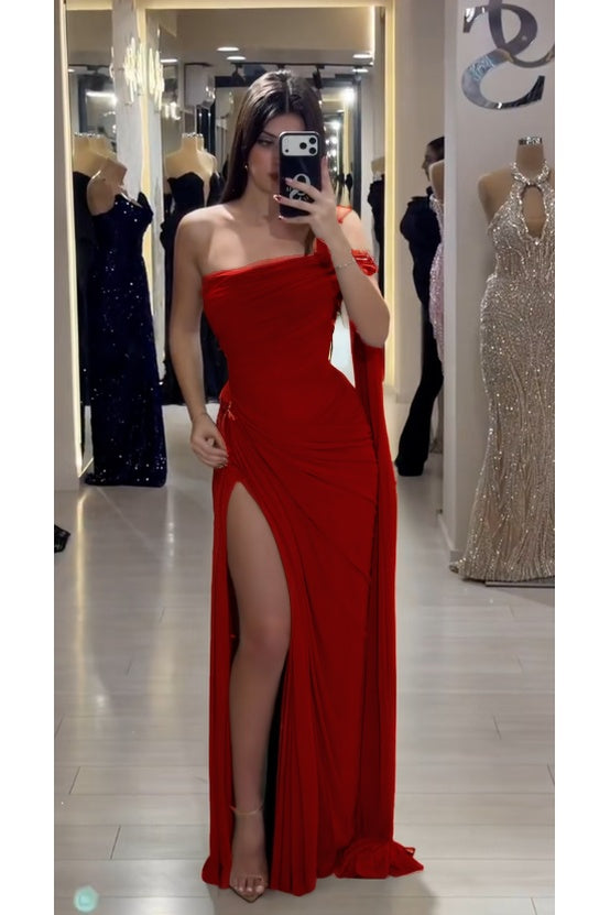 Cocoslly Sleeveless High Waist Long Prom Dress With Deep Split | Olive Green Chiffon CO0146