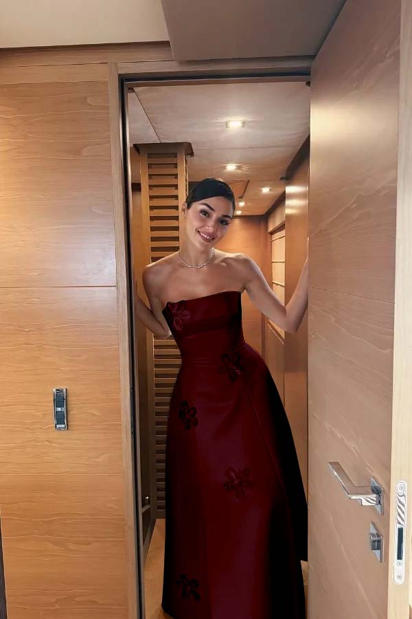 Strapless Sleeveless Long Prom Dress With Pleated Appliques JQ0079
