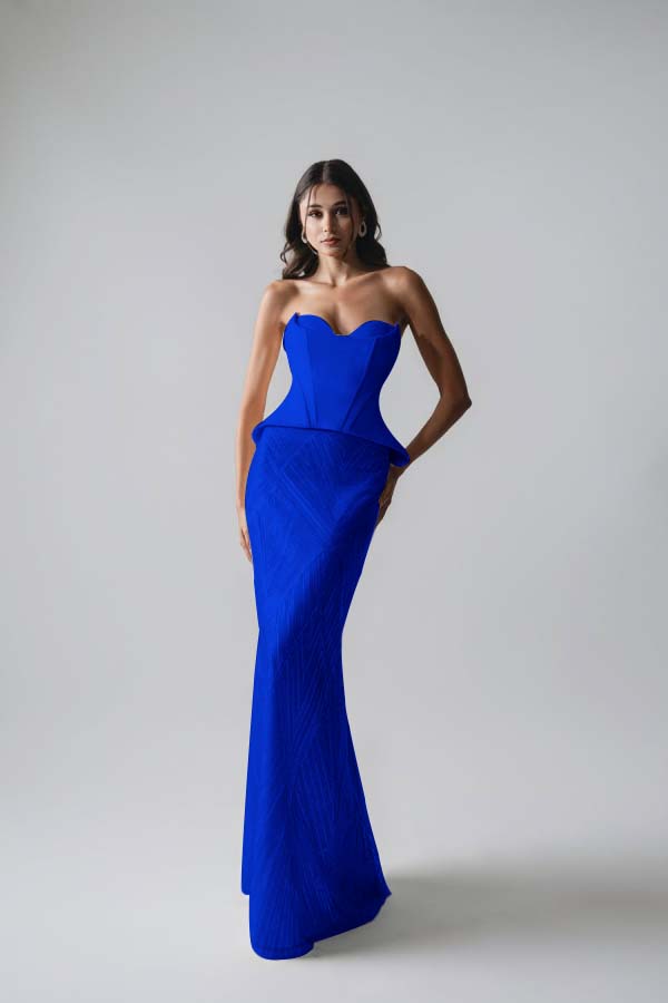 Sleeveless Strapless Long Mermaid Prom Dress With Pleated Sequins WQ0265
