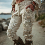 Women's Vintage Hollow-out Embroidered Casual Pants