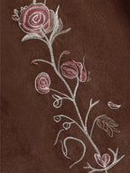 Western-style Floral Embroidered Pocket Flared Pants