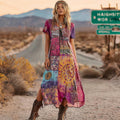 Women's Retro Hippie Soul Patchwork Casual Dress