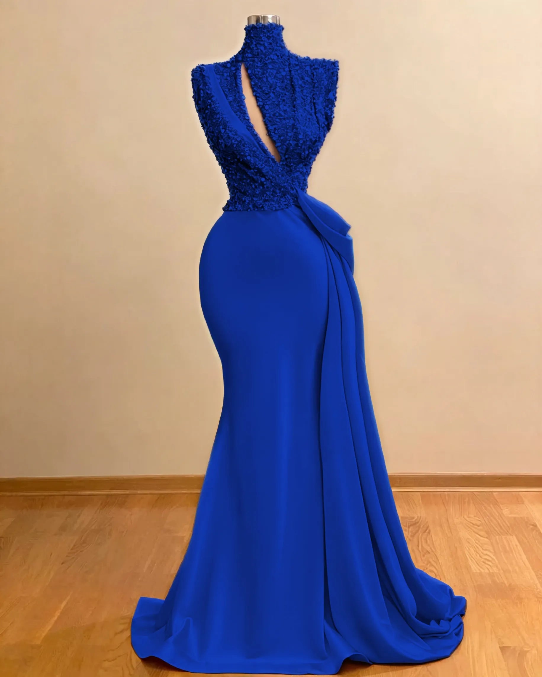 Cocoslly High Neck Sleeveless High Waist Long Mermaid Prom Dress With Sequins | Green Satin ZC0388