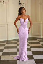 Chic Strapless Sleeveless Long Mermaid Prom Dress With Beading WQ0278