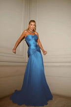 Strapless Sleeveless Sweetheart Long Prom Dress With Pleated YK0128