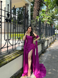 Strapless Sleeveless Long Mermaid Prom Dress With Split Pleated YK0291