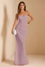 Sleeveless Spaghetti Strap Long Mermaid Prom Dress With Pleated CY0069