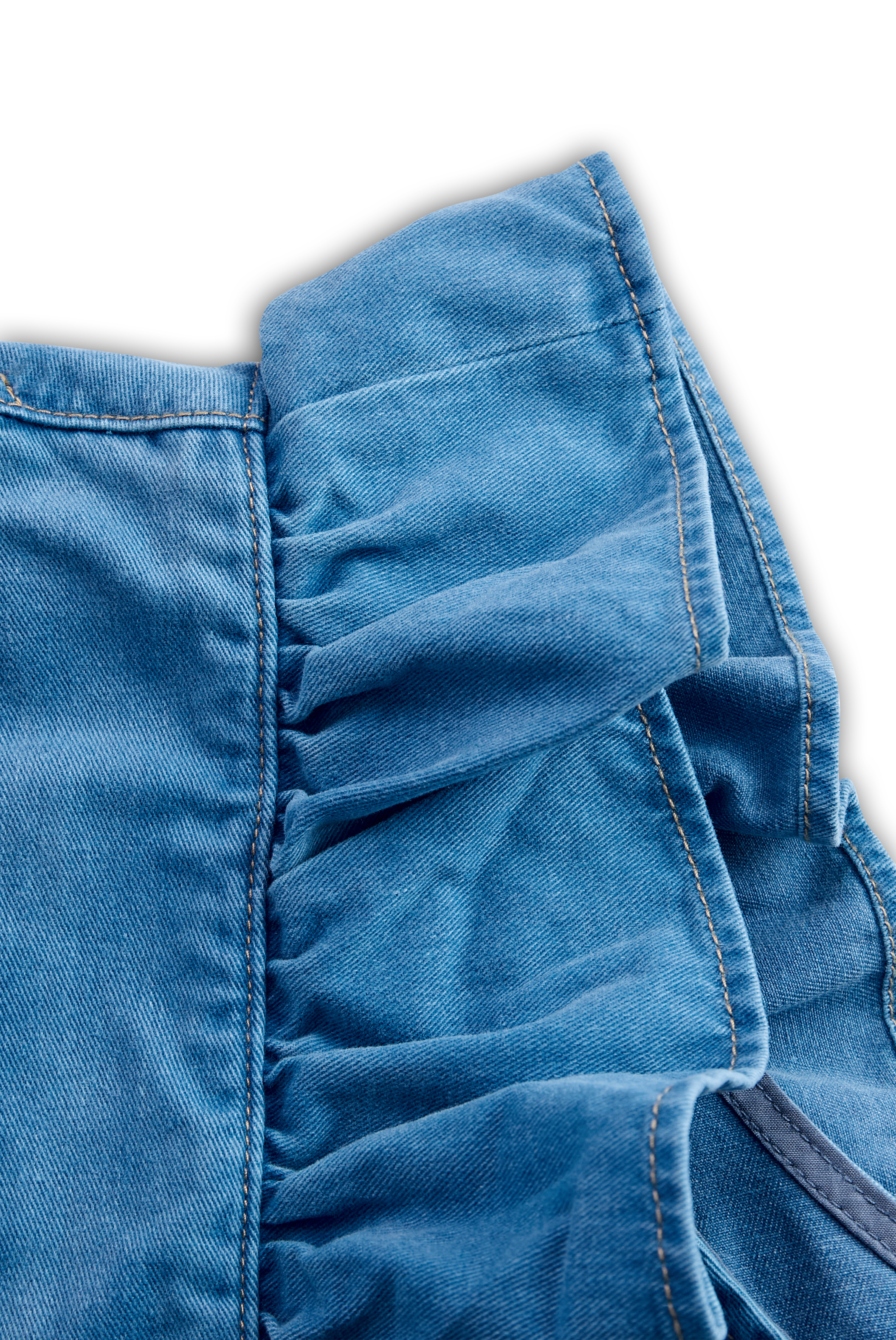 銆�24-hour shipping out銆慒ashionable Ruffle Strap Denim Shorts Jumpsuit