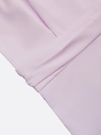 lavender Ruched Classic Boat Neck Cap Sleeve Raglan Sleeves Mermaid Floor-length Gown Dress