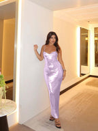Spaghetti Strap Sleeveless Long Mermaid Prom Dress With Pleated YK0527