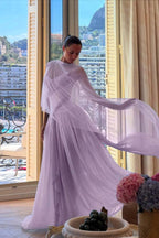 Strapless Sleeveless Long A Line Prom Dress With Pleated Tulle WQ0325