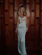 Cocoslly Spaghetti Straps Sleeveless Long Prom Dress With Embroidered And Sequins | Lavender Satin CO0066