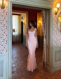 Straps Sleeveless Long Mermaid Prom Dress With Appliques Pleated YK0253