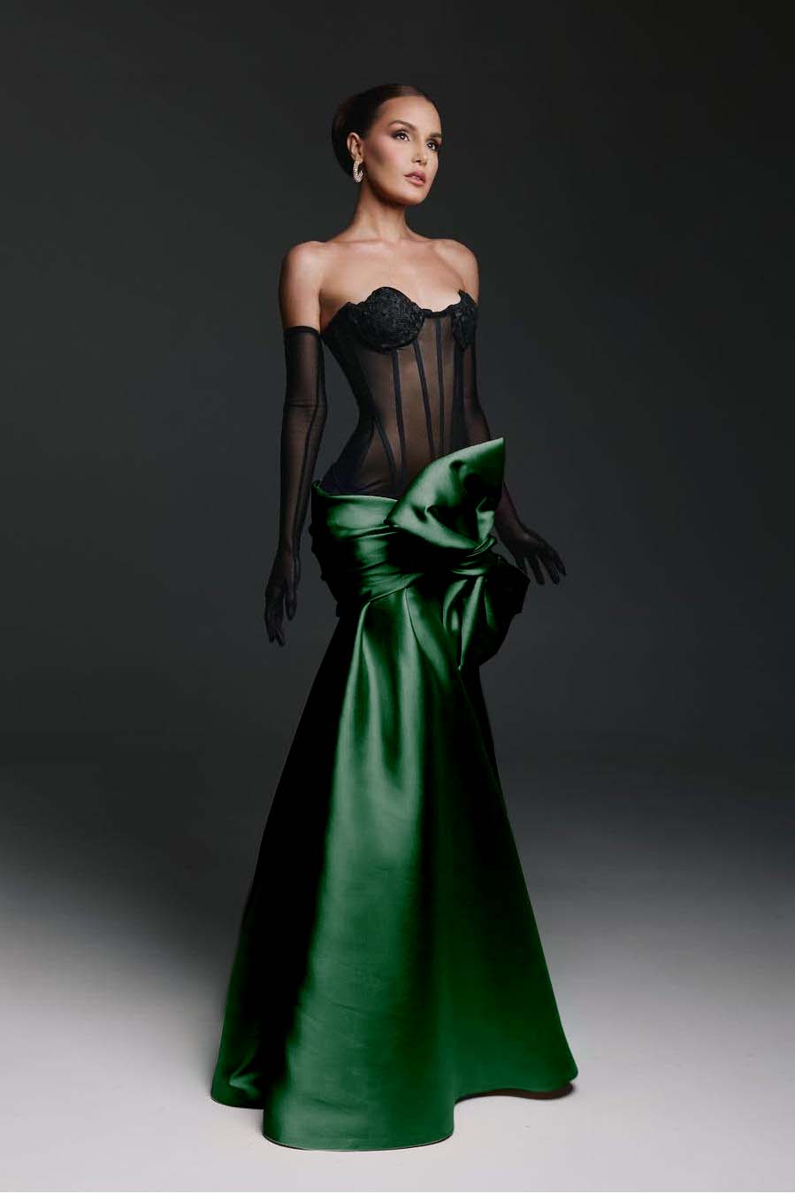Strapless Sweetheart Sleeveless Long Mermaid Prom Dress With Gloves WQ0174