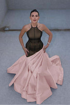 Stunning Halter Sleeveless Long Mermaid Prom Dress With Pleated WQ0122