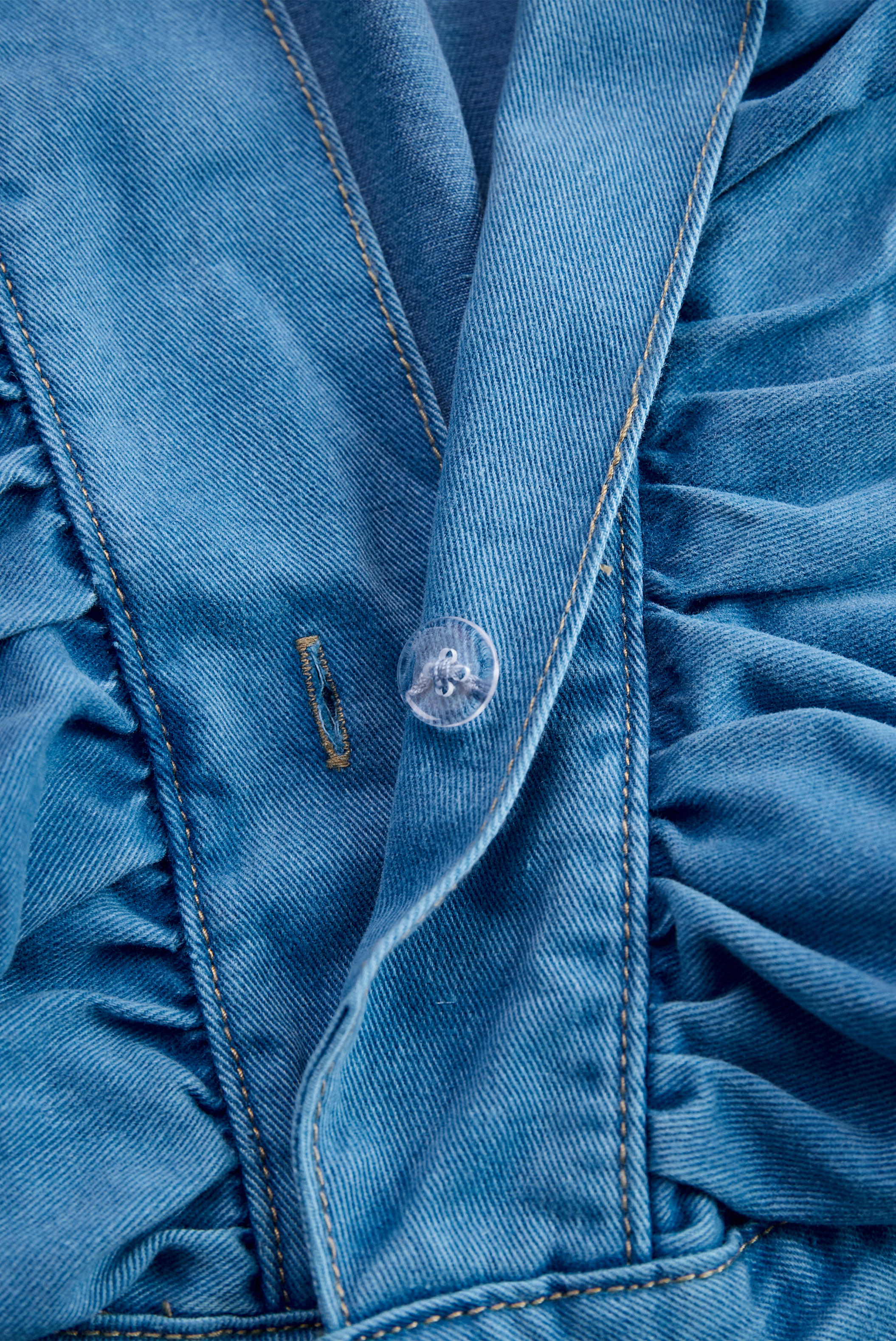 銆�24-hour shipping out銆慒ashionable Ruffle Strap Denim Shorts Jumpsuit