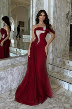 One Shoulder Sleeveless Long Mermaid Prom Dress With Beading WQ0029