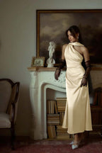 One Shoulder Sleeveless Long Mermaid Prom Dress With Pleated YK0042