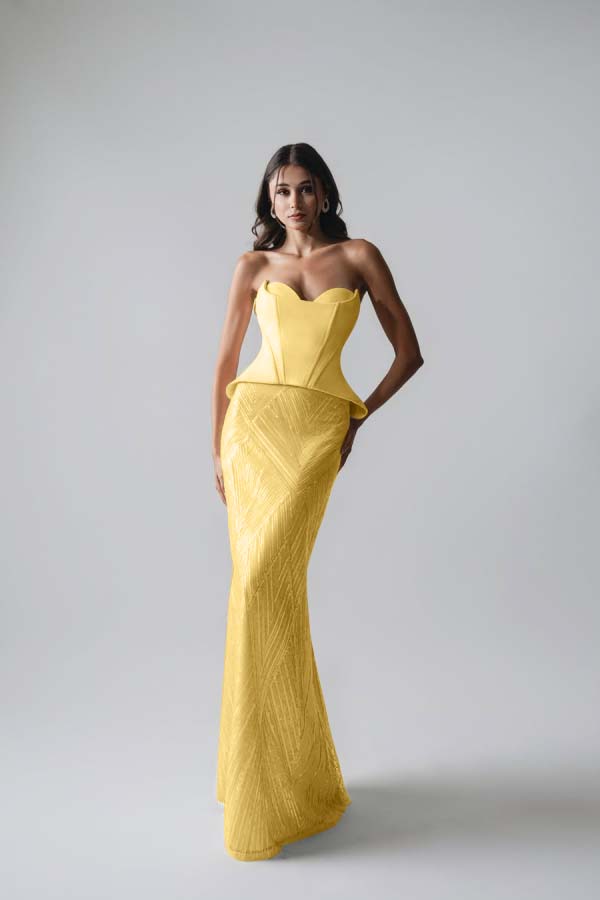 Sleeveless Strapless Long Mermaid Prom Dress With Pleated Sequins WQ0265