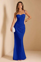 Sleeveless Spaghetti Strap Long Mermaid Prom Dress With Pleated CY0069