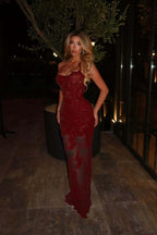 Halter Sleeveless Long Mermaid Prom Dress With Lace Embroidery WQ0329
