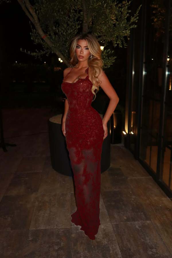 Halter Sleeveless Long Mermaid Prom Dress With Lace Embroidery WQ0329