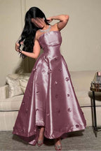 Strapless Sleeveless Long Prom Dress With Pleated Appliques WQ0031