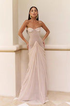 Chic Strapless Sweetheart Long Mermaid Prom Dress With Pleated WQ0073