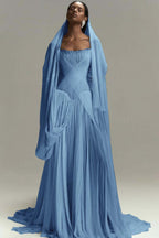 Chic Strapless Sleeveless Long Prom Dress With Pleated Ruffles WQ0086