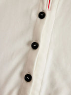 Sporty Retro Red Ribbon White Cotton Sleeveless Jumpsuit