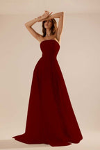 Charming Tulle Strapless Sleeveless Long Prom Dress With Beading YK0107