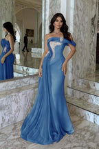 One Shoulder Sleeveless Long Mermaid Prom Dress With Beading WQ0029