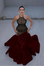 Stunning Halter Sleeveless Long Mermaid Prom Dress With Pleated WQ0122