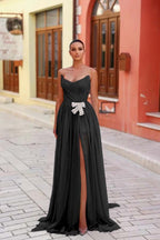 Strapless Sleeveless Long Split Prom Dress With Pleated Beading WQ0269