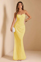 Sleeveless Spaghetti Strap Long Mermaid Prom Dress With Pleated CY0069