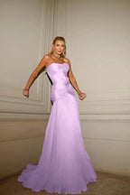 Strapless Sleeveless Sweetheart Long Prom Dress With Pleated YK0128