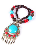 Bohemian Braided Rice Bead Necklace Sweater Chain