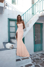 Strapless Sleeveless Long Mermaid Prom Dress With High Split YK0120