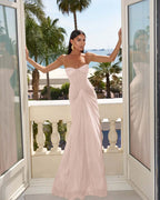 Strapless Sleeveless Sweetheart Long Mermaid Prom Dress With Pleated YK0151